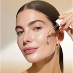 woman applying face serum for oily skin morning skincare routine glow